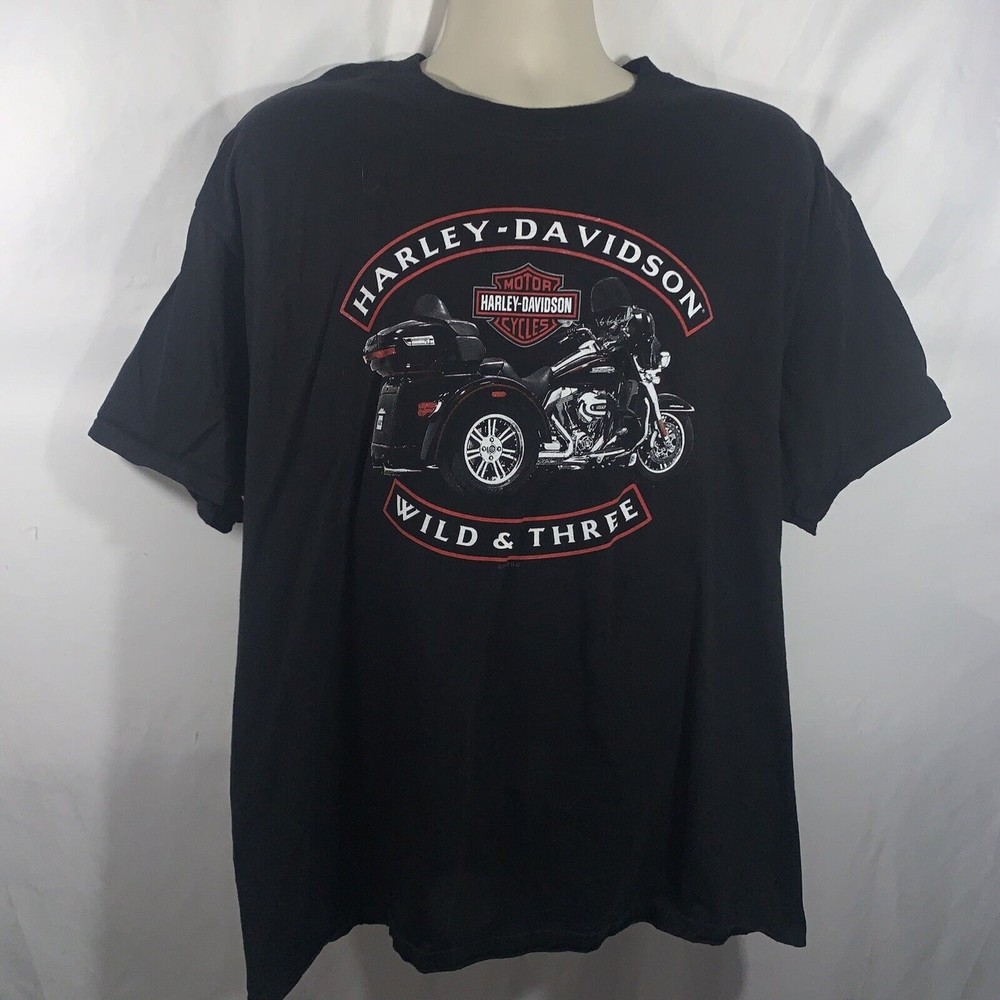 Harley Davidson Wild And Three Men’s XL Black Short Sleeve Shirt Oxford Alabama